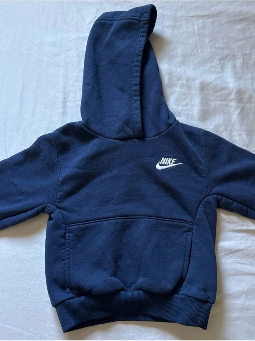 Nike Kids Navy Hoodie with White Logo
